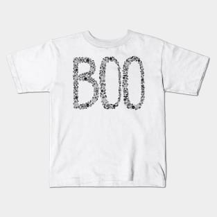 Halloween Boo Line Art - Black & Gray Kids T-Shirt